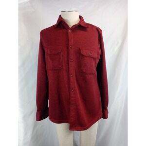 VTG Faded Glory Flannel Shirt Men's Size Medium ( 38-40 ) Red Button Down Shirt‎